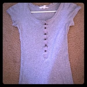 Gray button up T-shirt